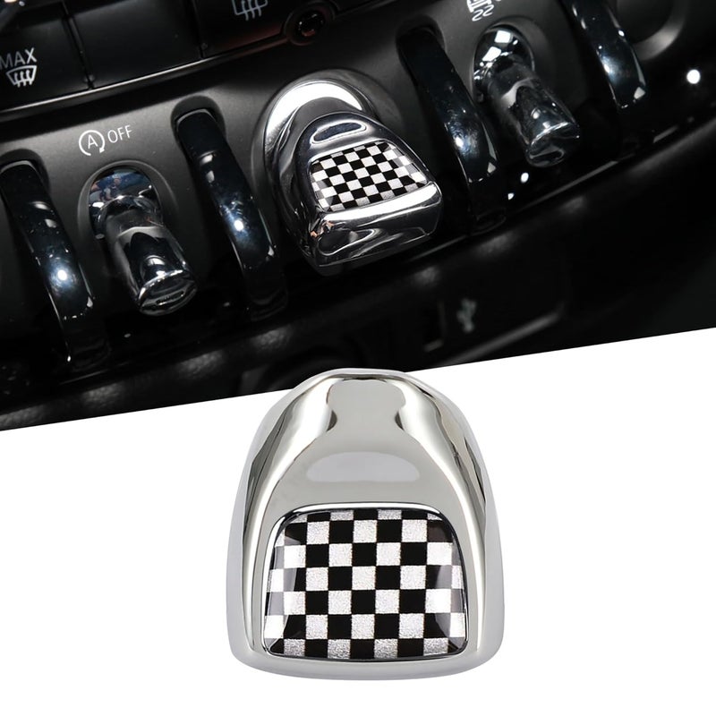 TOMALL Push Start Button Cover Compatible with Mini Cooper F56 F55 F57 F54 F60 Car Engine Start Button Cover Engine Start Stop Button Cover Push Start Stop Ignition Ring Cap for Car Accessories(Plaid) - Image 1
